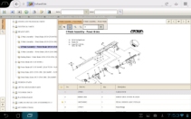 EzParts Electronic Parts Catalog Mobile Schematic and Parts List Screen